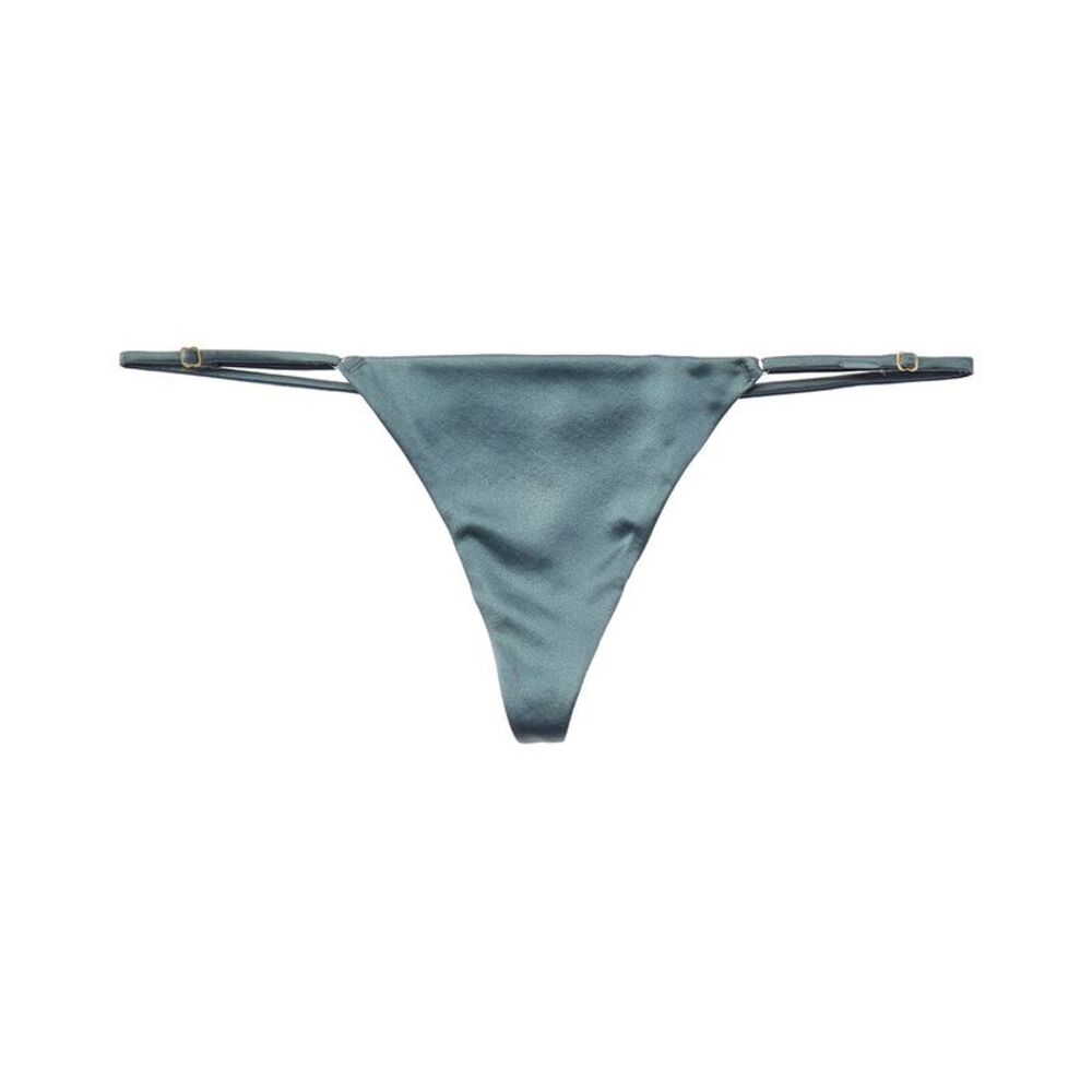 Kiki De Montparnasse Womens  Tous Les Jours Silk-Blend G-String, Blue